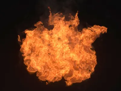 Intense Bonfire Flame VDB Animated for Blender 3D model