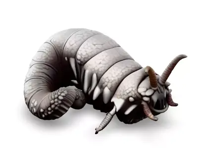 Fantasy Caterpillar Creature 3D Model Low-poly 3D model