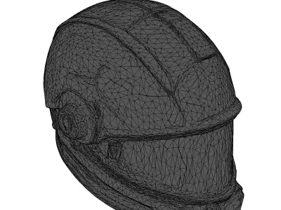 Sleek Space Helmet with Cracked Visor 3D model