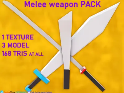 Melee weapon pack Free low-poly 3D model purchase