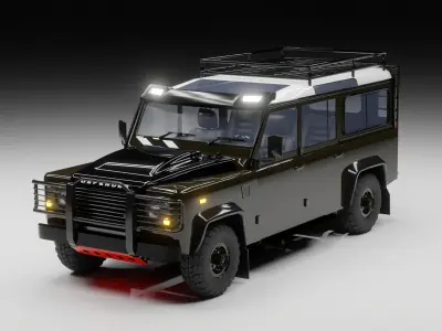 Custom Off-Road 4x4 SUV - Rigged Game Ready Vehicle Low-poly 3D model
