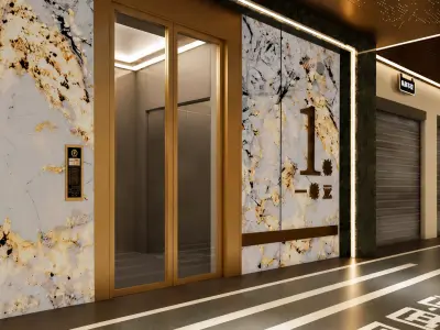 Luxury Underground Parking Garage Interior 3D model