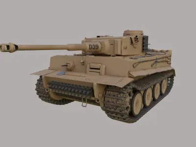 Tiger Tank WW2  Low-poly 3D model