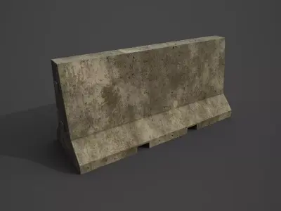 Concrete barrier  Low-poly 3D model buy