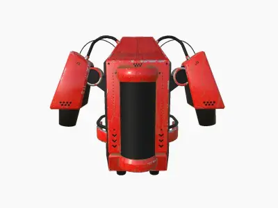 Jetpack G04 Red Black - SciFi Character Design Low-poly 3D model