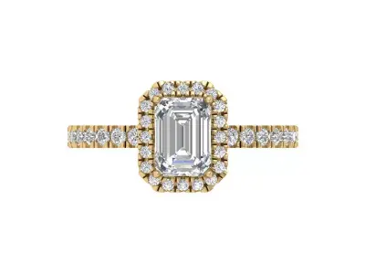  Emerald Art Deco Ring 3D print model buy