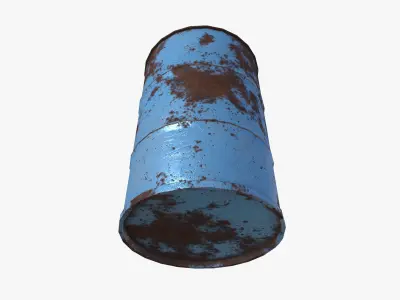 Painted Rust Barrel Low-poly 3D model
