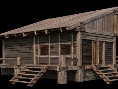 Medieval Houses Pack 13-14-15-16-17-18 - 4K Textures Game Ready Low-poly 3D model
