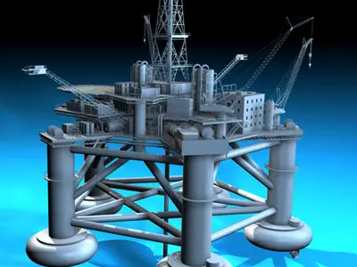 Oil platform 3D model 6