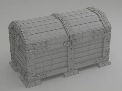 Wood chest 3D model