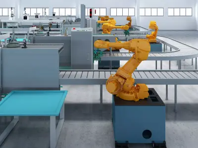 Factory production line 3D model shop