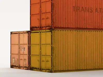 Container 01 Low-poly 3D model