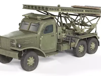 BM 13 Katyusha Rocket Launcher Low-poly 3D model