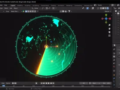 scifi radar hud design Free 3D model