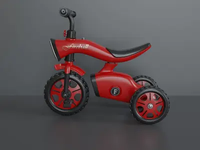 Childrens plastic tricycle 1 3D model
