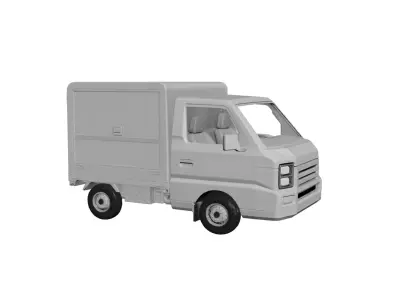 Generic Box Truck Functional Cargo Transport Vehicle 03 3D model