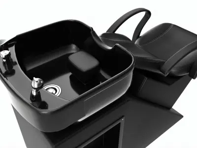 Hairdresser Sink Washing Station with Chair 3D model