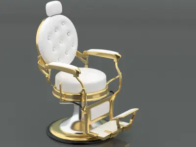 Alesso Professional Barber Chair white 3D model