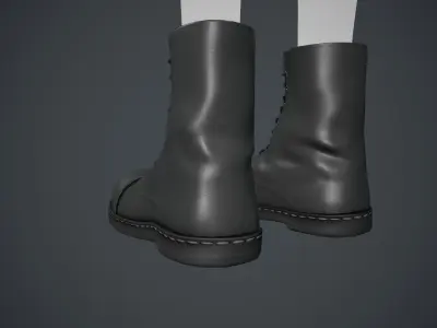 Black Boots Style 1  Low-poly 3D model
