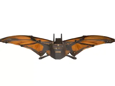 Steampunk BatWing Fantasy Glider 3D model