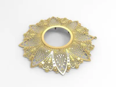 woman big necklace center part 22k c00006 3D print model