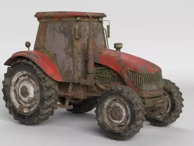 Abandoned Farm Tractor 3D model