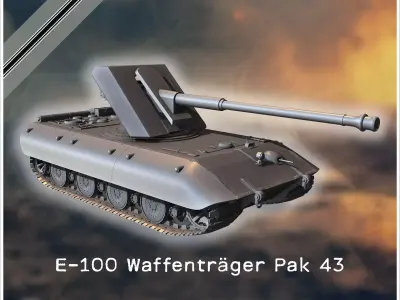 E-100 Waffentrager 88mm Pak 43 Entwicklung tank destroyer - Germ 3D print model