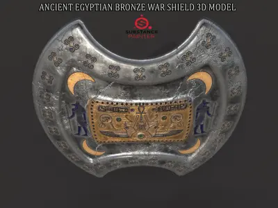 ANCIENT EGYPTIAN WAR SHIELD 3D MODEL Low-poly 3D model purchase