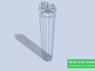 Industrial Plastic Filter Housing 1 Cartridge 20 Inch 3D model