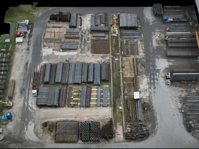 factory steel industrial storage drone photogrammetry 3D model