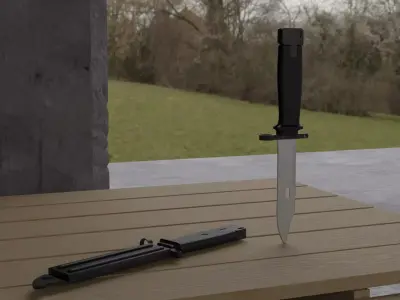 Knife Bayonet Low-poly 3D model