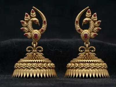  Peacock Antique Traditional Earing  3D print model