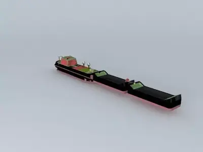 NarrowBoat Mylyn Buttie Pusher British WaterWays Free 3D model