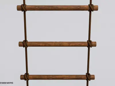 Medieval Rope Ladder Low-poly 3D model