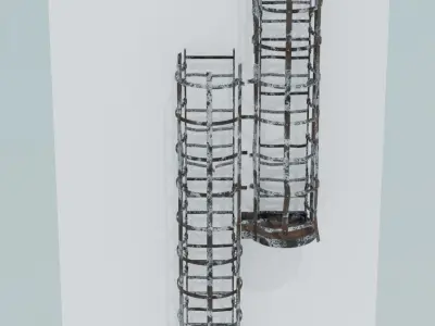 Steel Roof Access Ladder - 12 Items Puzzle Low-poly 3D model
