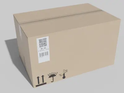 Cardboard Box Low-poly 3D model get