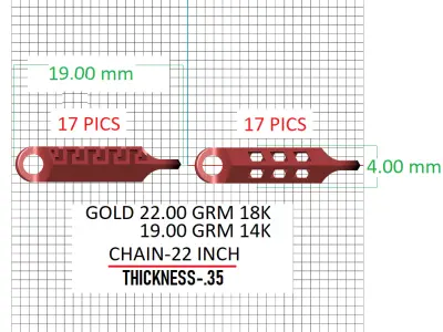 Rice chain  for Men 3D print model