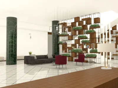 Hotel reception 3D model