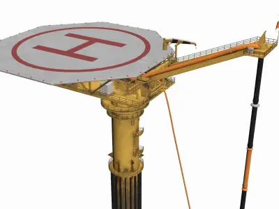 Oil Rig -Gullfaks Loading Buoy Low-poly 3D model