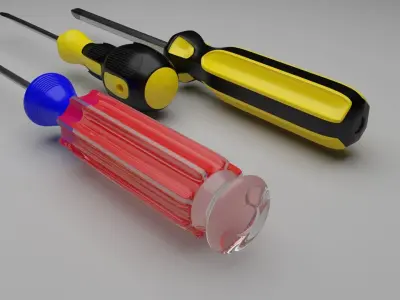 3 Piece Screwdriver Set 3D model