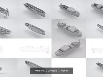 World War 2 Lifeboats 3D Model Pack