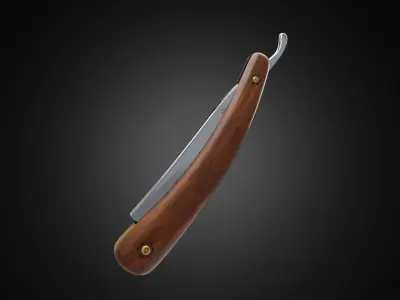Vintage straight razor 3D model