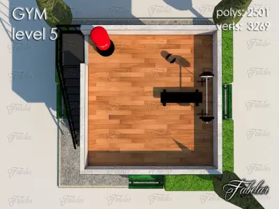 Gym Level Low-poly 3D model 4