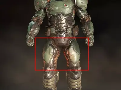 Doom Guy armour for the legs thighs 3D print model for cosplay 3D print model