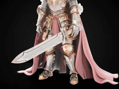 Stylized Sword - Crusader Blade Ember Slash - Game Ready 3D model