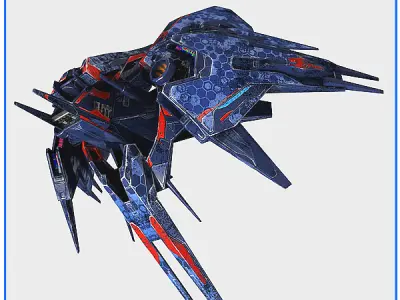 Low Poly Alien Fighter Low-poly 3D model