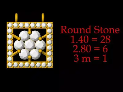 Square Tanmoniya Pendant - 0127 3D print model