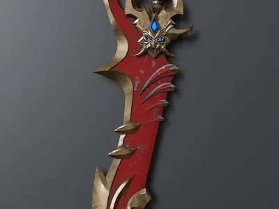 Stylized viking sword 1 3D model