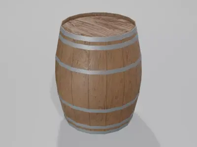 Medium Toasted Lowpoly Burgundy Barrel Low-poly 3D model