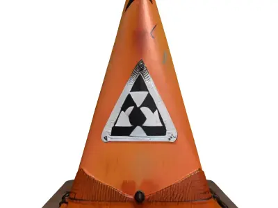 Rusted Radiation Hazard Traffic Cone 3D model